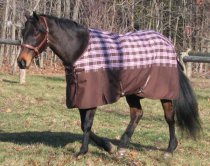 Tuff Rider Chocolate Plaid Turnout Sheet 64 - Blue or Pink
