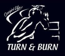 Cowgirl Up Turn and Burn Sticker