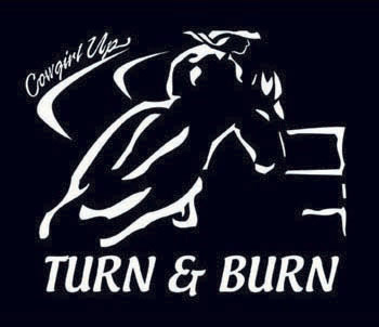 Cowgirl Up Turn and Burn Sticker