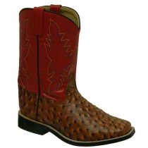 Sonoma Youth Leather Ostrich Print Western Boots Y5/L7