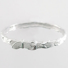 Laced Rein Bangle Bracelet - Silver
